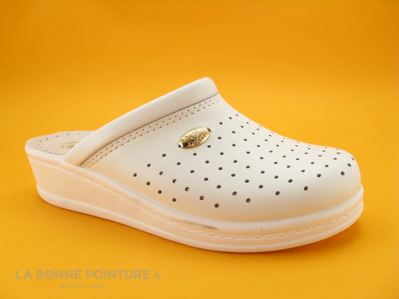 SANITAL LIGHT Sabot Perforé Cuir Blanc 1350 – Image 5