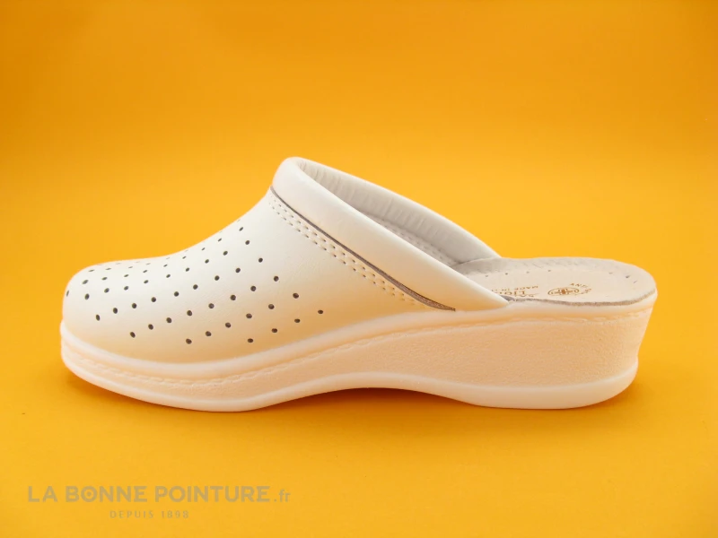 SANITAL LIGHT Sabot Perforé Cuir Blanc 1350 – Image 3