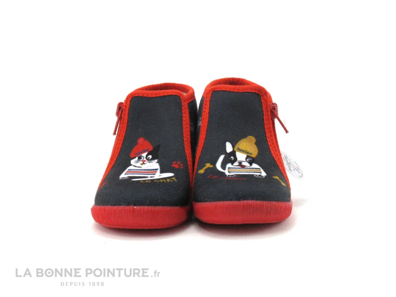 Bellamy VICTOR Chat Chien Marine Rouge - Chausson BEBE – Image 2