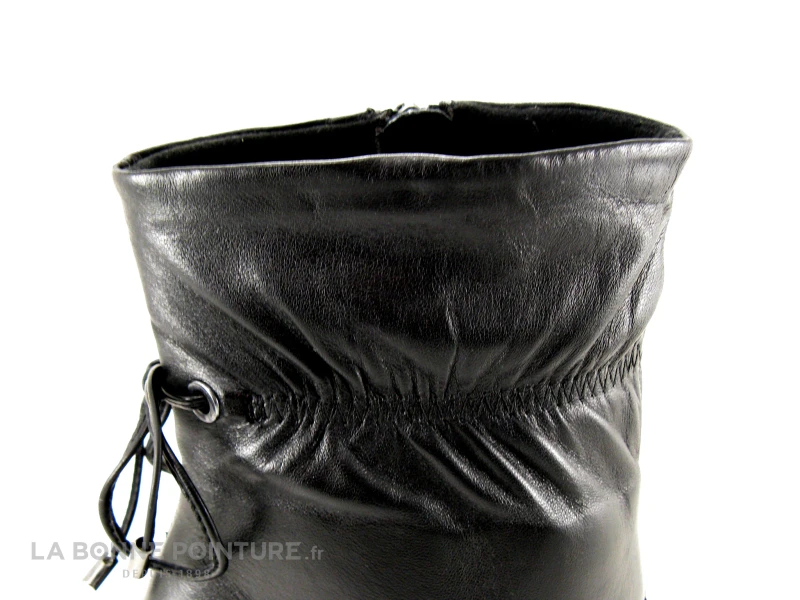 Tamaris 1-25368-27 Black Leather - Bottine à Talon Haut Cuir Noir – Image 5