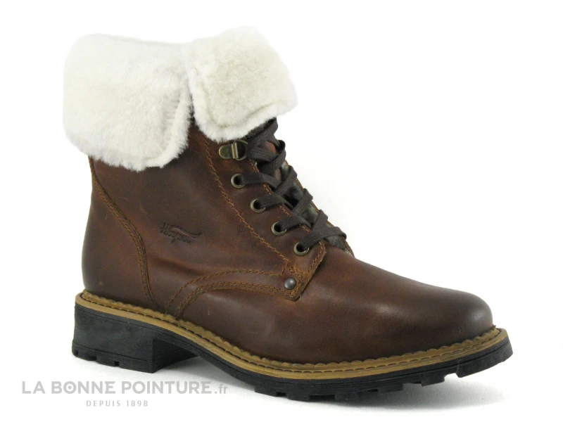 Hooper HUBLI Cognac - Revers Fourrure - Boots Femme Interieur Chaud