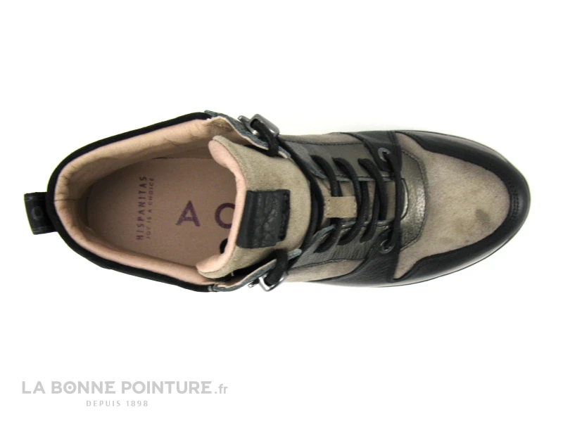 Hispanitas BOLERO Black Velours - Taupe - Basket Montante Femme – Image 6