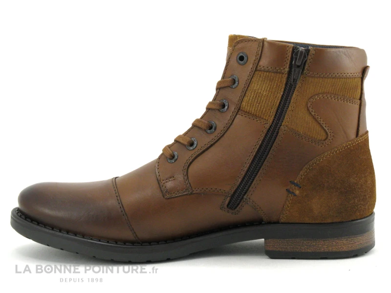 Redskins NITRO Cognac - Boots Homme Marron Avec Zip Et Lacet – Image 3