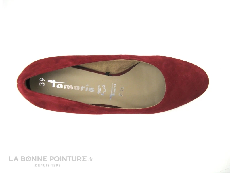 Tamaris 1-22414-25 Ruby - Escarpin Bordeaux Cuir Velours – Image 6