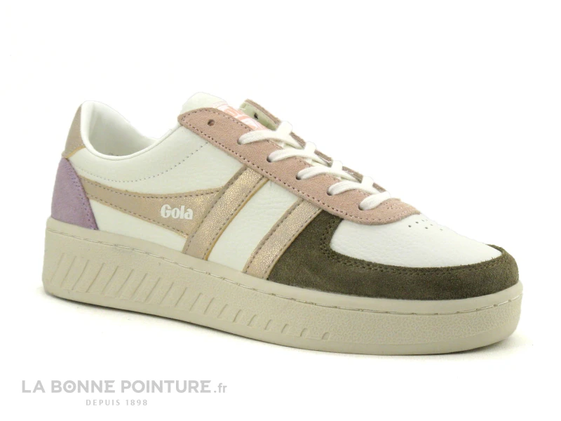 Gola GRANDSLAM Quadrant - Blanc Kaki Rose Gold - Sneakers Mode Femme – Image 5