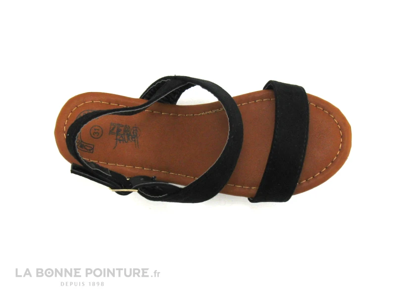 ZERO Faute - VALSE Noir - Semelle Fleurie - Sandale Compensee Fille – Image 3