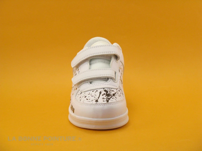 Petit Genie ES4075J Blanc - Tachetee Noir Et Jaune - Basket Velcro Fille – Image 2