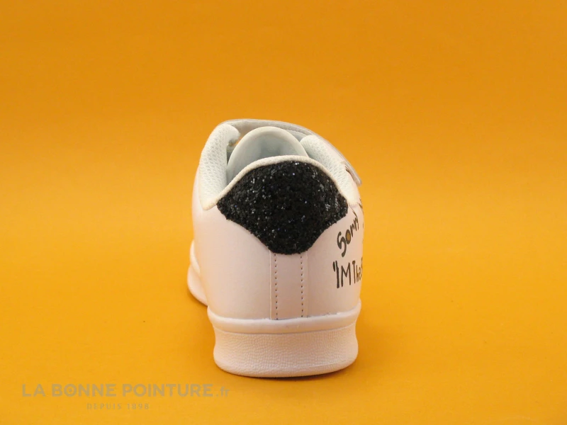 Petit Genie ES4075J Blanc - Tachetee Noir Et Jaune - Basket Velcro Fille – Image 4