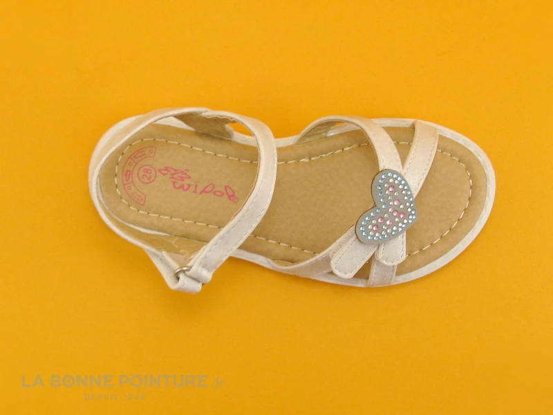Wipop YOEUR - Blanc - Coeurs Strass - Sandale Fille – Image 3