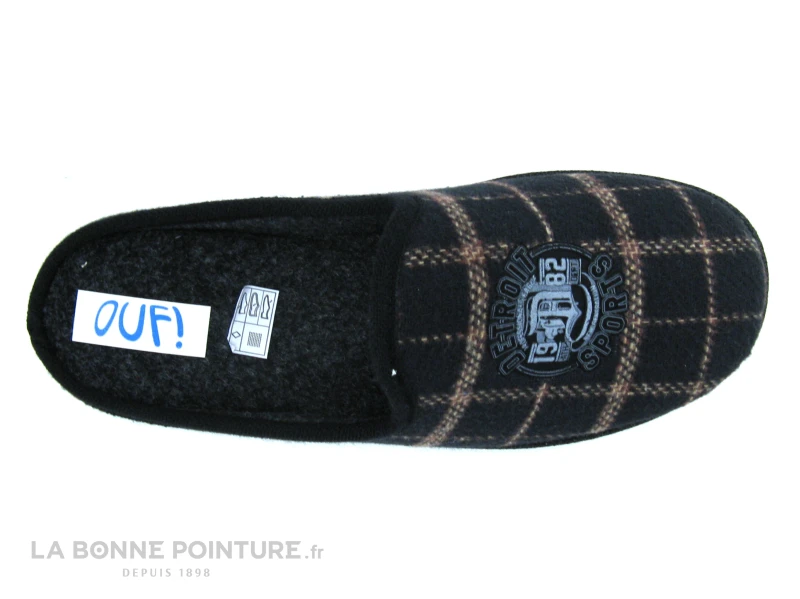 Ouf BARTOLI Noir Beige - Carreaux - Pantoufle Mule Homme – Image 3