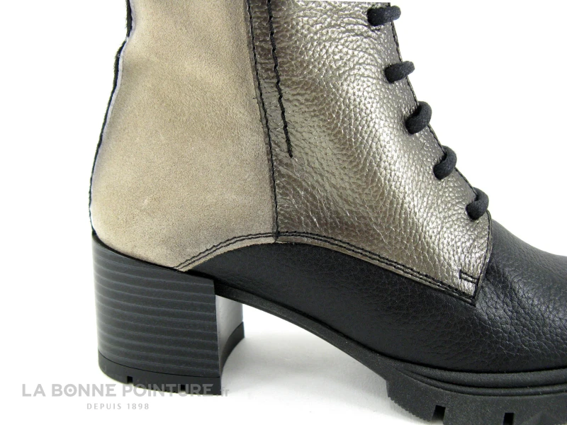 Hispanitas Bolero CH1211860 - Noir Gris Bronze - Bottine Lacet Talon Large – Image 5