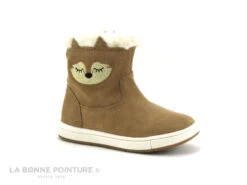 Geox Trottola B264AA Whisky - Bottine Marron Avec Col Fourrure