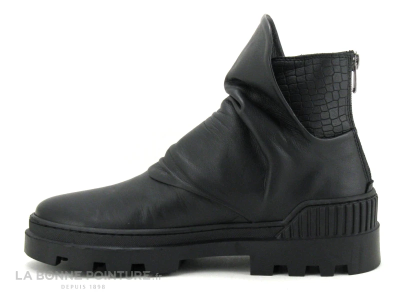 MamZelle PLENITA Noir Croco - Boots Femme - Semelle Crantee â Image 3