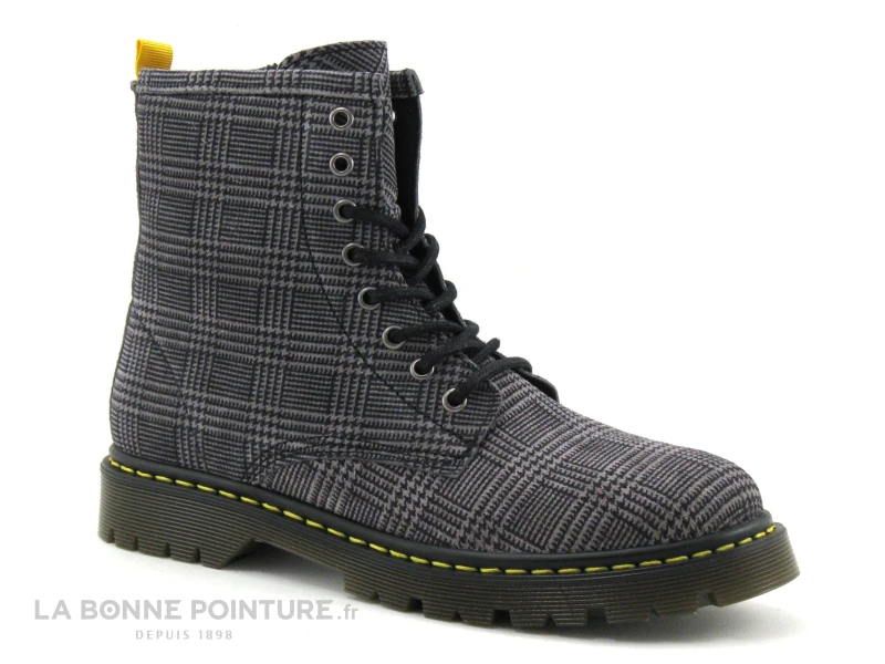 Morans BAIGNAN Gris Ecossais - Bottine Rangers Femme