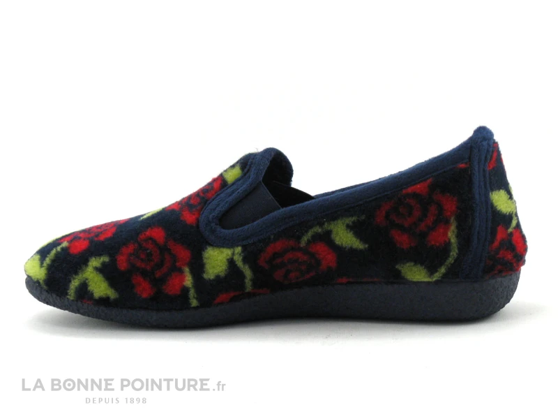 Semelflex VIRGINIA Marine - Roses Rouges - Chausson Femme – Image 3
