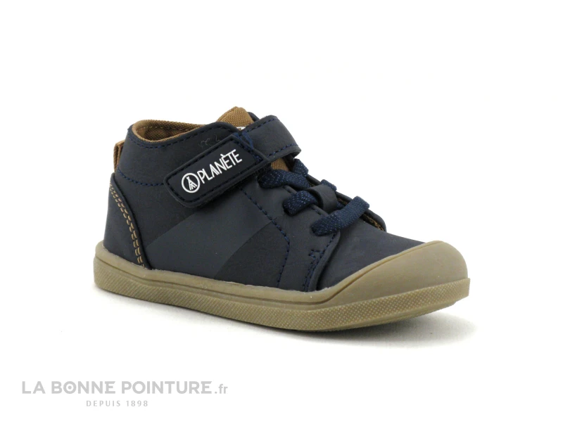 Alma Planete FIBRINO Marine Camel - Chaussure Premiers Pas GARCON