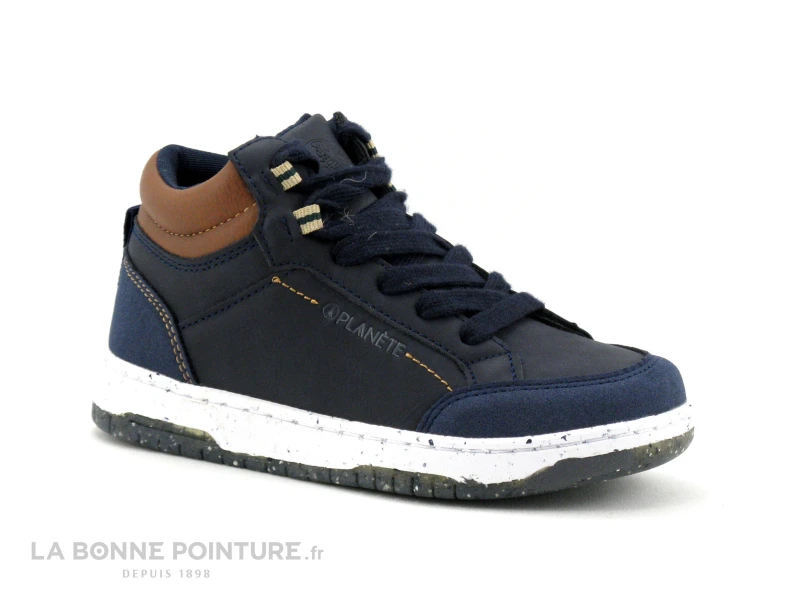 Alma Planete ECKOS - Lacet Et Zip - Marine Camel - Basket Montante GARCON – Image 5