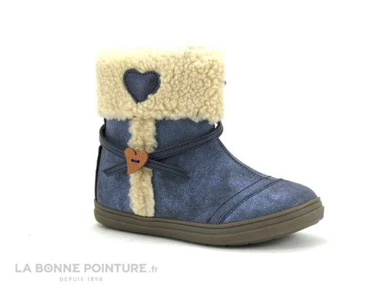 Kouki By Bopy IPOMIA Marine - Boots Fille Avec Revers Fourrure – Image 5