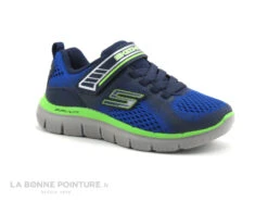 Skechers 97499 Bleu Marine - Vert - Flex Advantage 2 - Basket Enfant