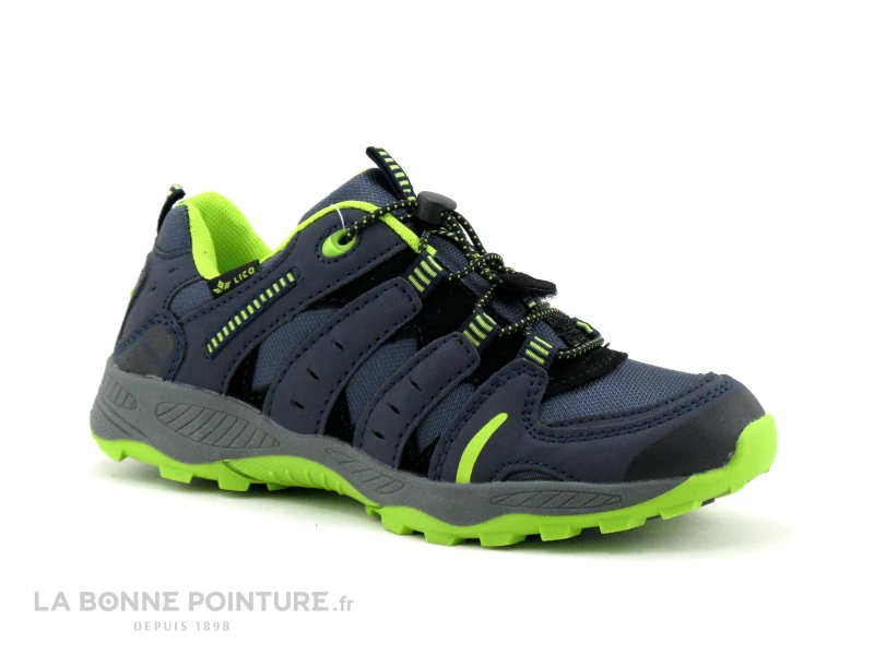 Lico Fremont 420154 Bleu - Jaune - Basket Enfant Lacet Serrage Rapide