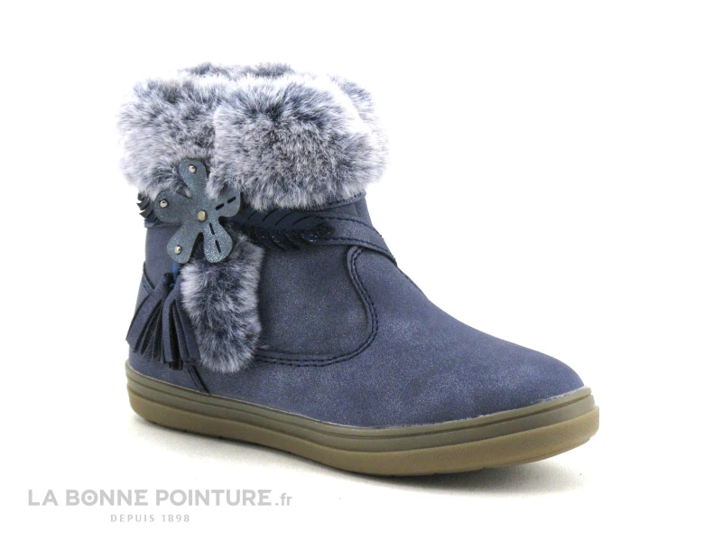 Kouki Bopy ICALIN Jean Bottillon Fille Bleu Fourrure