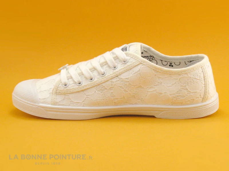 Le Temps Des Cerises BASIC 02 Dentelle Blanc - Basket Toile – Image 3