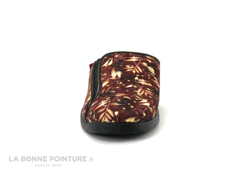 Fargeot ZABOU Bordeaux - Feuillage - Pantoufle Mule Femme – Image 2