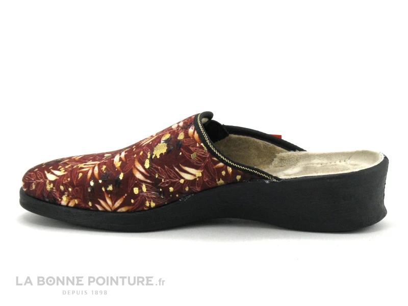 Fargeot ZABOU Bordeaux - Feuillage - Pantoufle Mule Femme – Image 3