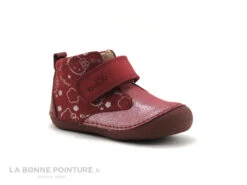Kickers SABIO Bordeaux Argent - 879022 - Chaussure BEBE Fille