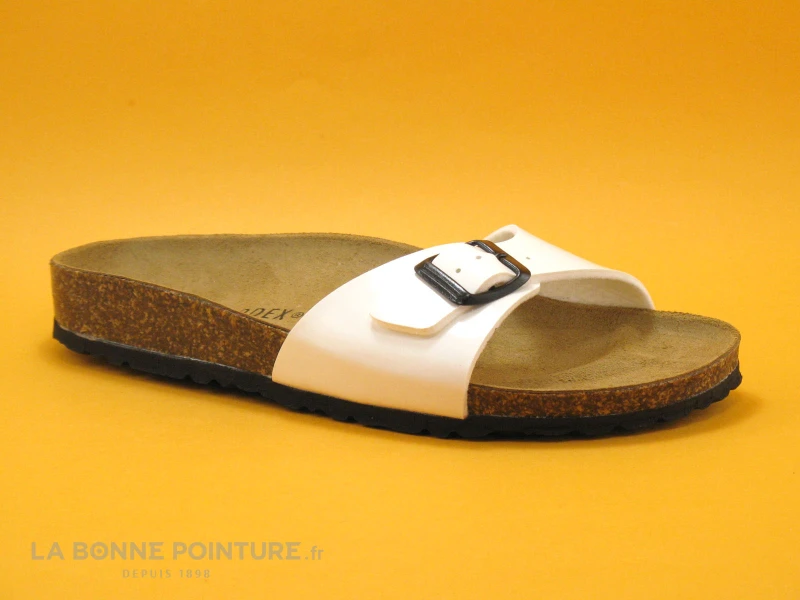 Biomodex 1837 Blanc Verni Mule Femme Reglable