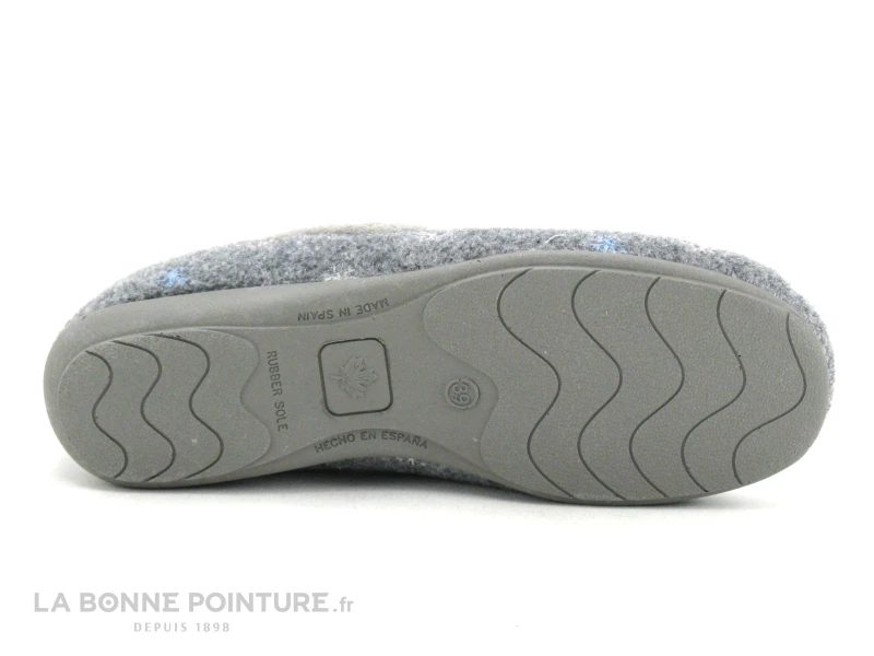 Ouf BLACY Gris - Flocons Brodes - Chausson Souple Femme – Image 4