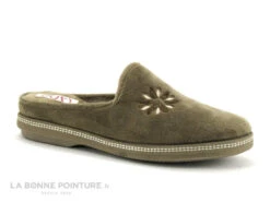 Ouf TALAIS Taupe - Velours - Pantoufle Mule Femme