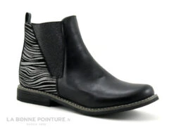 Lilybellule ITOMA Noir - Arriere Zebre - Boots Chelsea Fille
