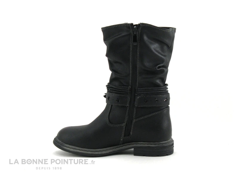 BM Footwear 2161002 Black - Botte Fillette Noire - Etoile Glitter – Image 2