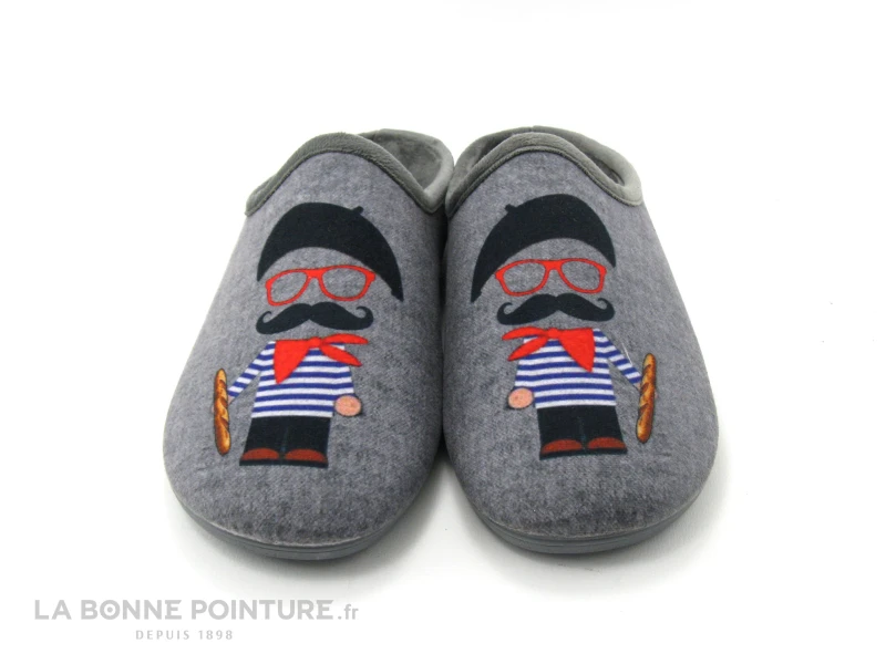 Maison Espadrille 6743-3 Gris - Bonhomme Moustachu Et Baguette – Image 2