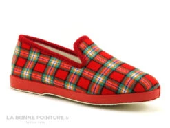 Soca 2510 Rouge Vert Ecossais - Charentaise Femme