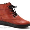 Karyoka Detil 525 Brique Boots Femme Rouges Lacets Zip