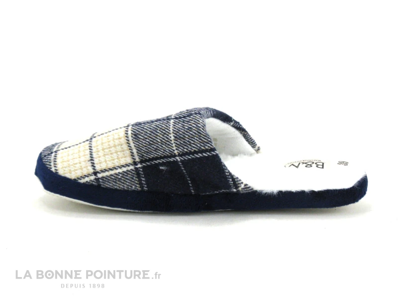 B Et M Banana Moon - REMIX Bleu Gris - Carreaux - Pantoufle Mule F – Image 2
