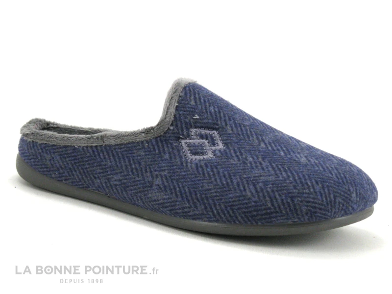 Zels 8581 Bleu Marine Et Gris - Pantoufle Mule Homme – Image 5