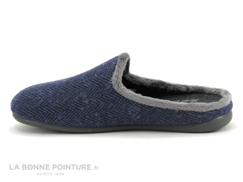 Zels 8581 Bleu Marine Et Gris - Pantoufle Mule Homme – Image 2