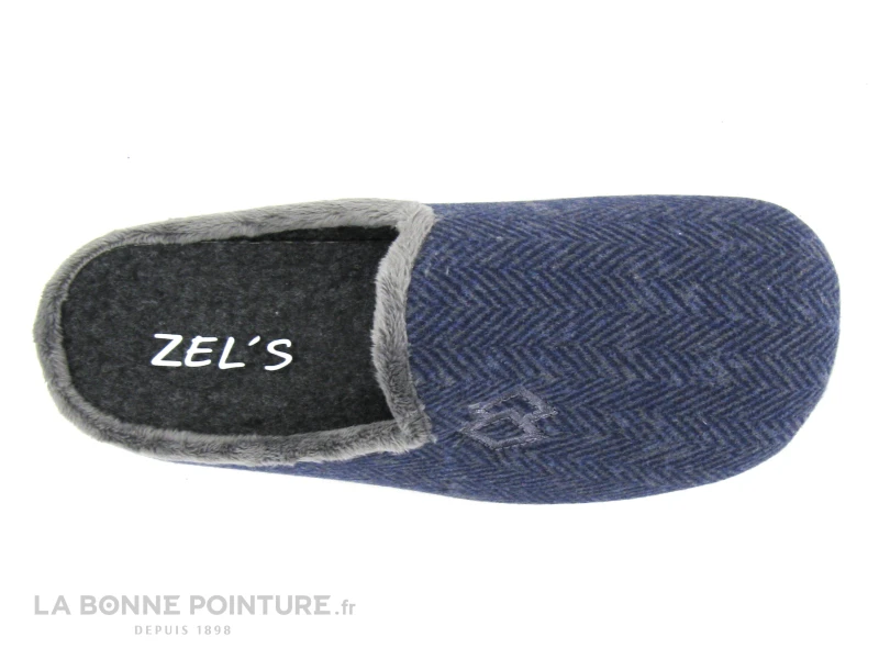 Zels 8581 Bleu Marine Et Gris - Pantoufle Mule Homme – Image 4