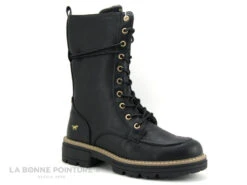 Mustang 1437 503 9 Noir - Bottine Noire Avec Semelle Crantee