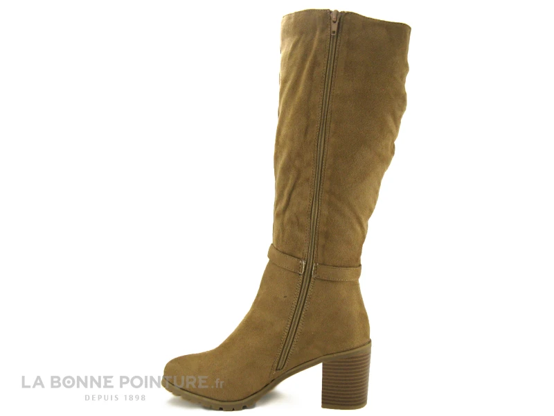 The Divine Factory QL4722 Beige - Botte Femme - Talon Bloc – Image 3