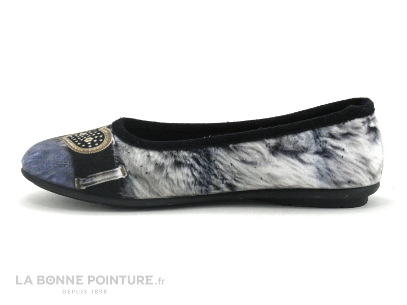 RYB 600 BELTRAN - Gris Bleu Noir - Coeur - Pantoufle Ballerine – Image 2