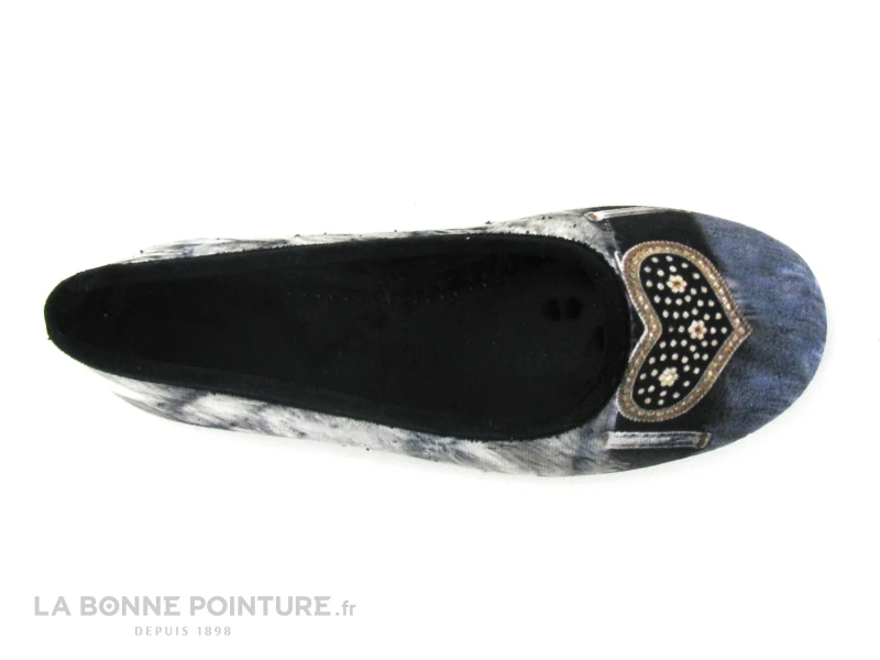 RYB 600 BELTRAN - Gris Bleu Noir - Coeur - Pantoufle Ballerine – Image 3