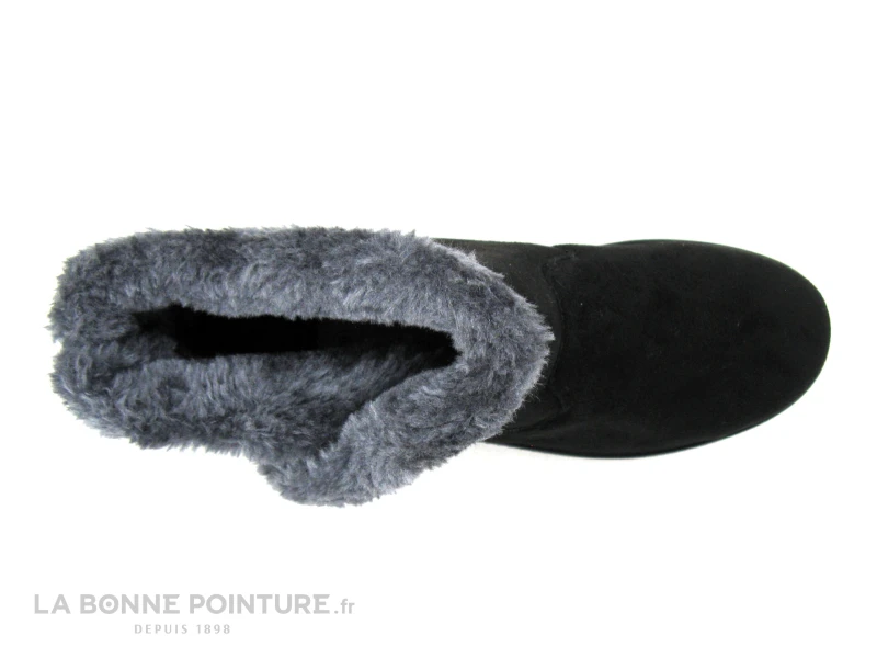 Sweet R CRUCHO Noir - Bottine Femme Interieur Fourrure Grise – Image 3