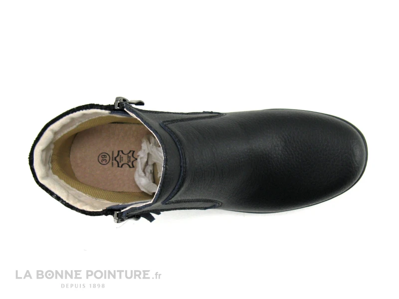 TopWay B843124 Black - Boots Femme Cuir Noir - 2 Fermetures Eclair – Image 4