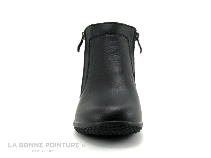 TopWay B843124 Black - Boots Femme Cuir Noir - 2 Fermetures Eclair – Image 2