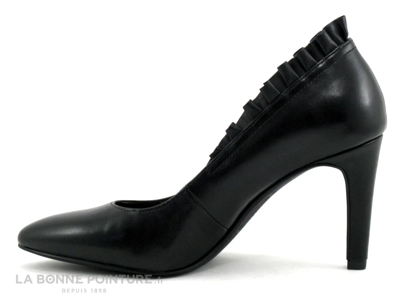 Tamaris 1-22451-23 Black Leather - Fronces - Escarpin Talon Aiguille – Image 3