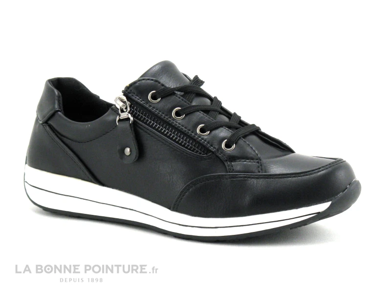 TopWay B775860 Black - Basket Noire Femme Zip Et Lacet